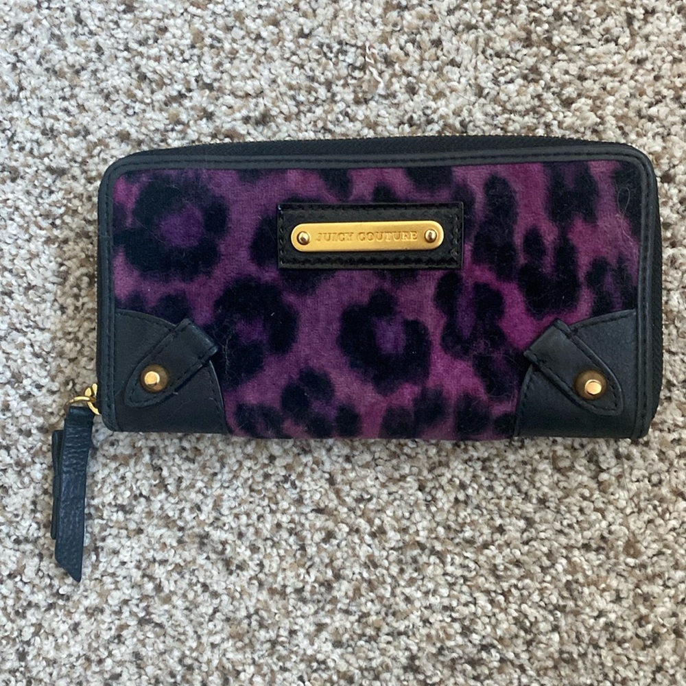 Juicy couture purple leopard wallet